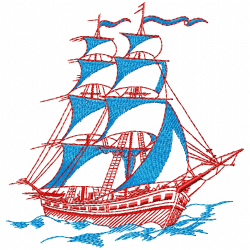 Boats Embroidery Design 6 Boats Embroidery Design 6